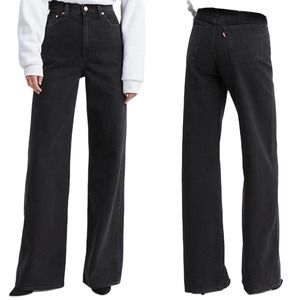 NWT Levi's Ribcage Wide Leg High Waist Black Women's Jeans Size 26